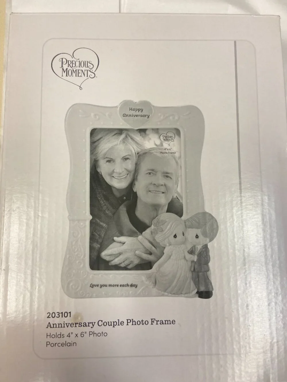 Precious Moments Porcelain Anniversary Couple Photo Frame